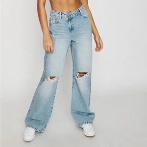 Garage street wide leg with crossover jean